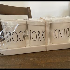Rae Dunn Spoon Fork Knife Utensil holder